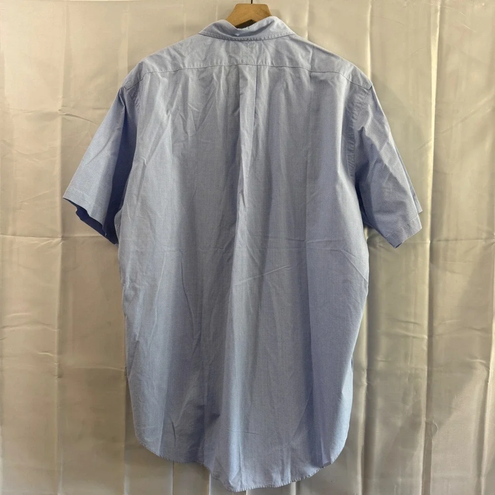 Polo Ralph Lauren Mens Classic Fit Gingham Check Pink Pony Short Sleeve Shirt L